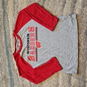 UW Wisconsin Madison Kids Crewneck L/S Team Apparel T-Shirt. Sz:6/7 Boys/Unisex